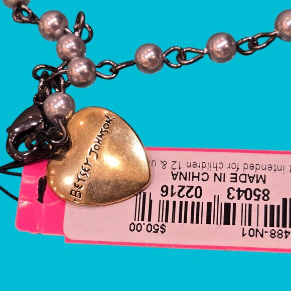 NEW Rare Betsey Johnson Long Layered Necklace with Extender Pink Skis Ski Poles - Picture 8 of 11